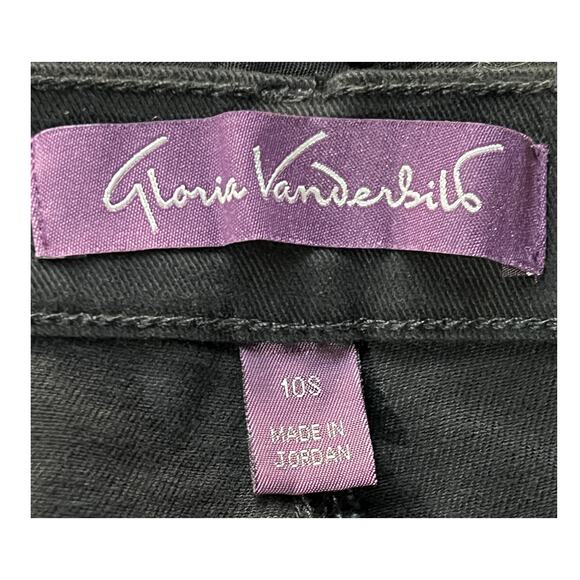 GLORIA VANDERBILT WOMENS JEANS AMANDA STRETCH TAPERED BLACK RINSE 10S SHORT NEW - Picture 5 of 15